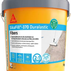 SIKA - Impermeabilización reforzada con fibra - SikaFill 370 Fibers - Blanco - Pintura acrílica con fibras de vidrio para impermabilización de cubiertas, terrazas visitables - Puenteo de fisuras - 1kg